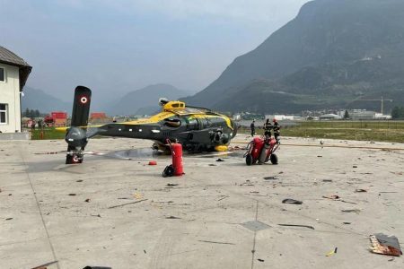 Police helicopter crashes in Italy