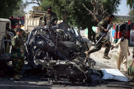 At least 3 Afghan soldiers and 4 civilians injured in a bomb attack
