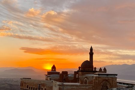 outstanding sunset in ağrı skies in turkey