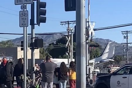 pilot pulled free seconds before train collides small plane in california