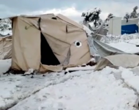 snowstorm lashes refugee camps in northwest syria