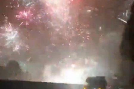 Firework accident turned into visual feast in China