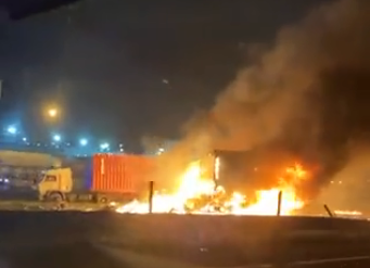 fuel truck burned after chain-reaction collision in argentina