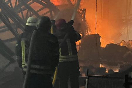 Russia strikes warehouse in Kyiv