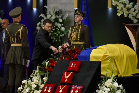 Funeral held for Ukraine’s first President Kravchuk
