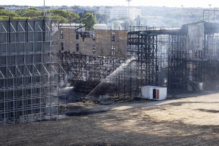 Fire at Cinecitta film studios, Italy