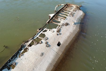 Drought revealed WWII ship in Danube River