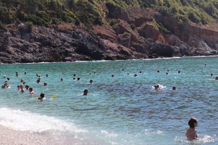 people enjoy sea in Turkey’s Alanya in mid-October
