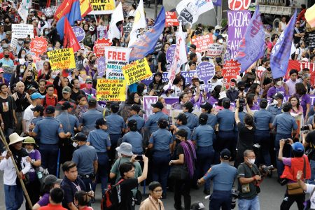 Demonstration held in Philippines to mark International Women’s Day