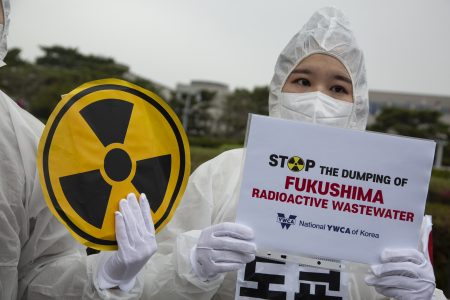 Protest against Japan’s disposal of Fukushima radioactive water in Seoul