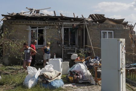 debris of shot down russian missiles destroy 3 buildings in kyiv, 3 injured