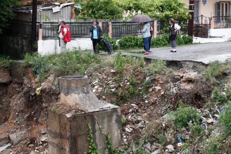 overflowing stream lead to flooding in Thessaloniki in greece
