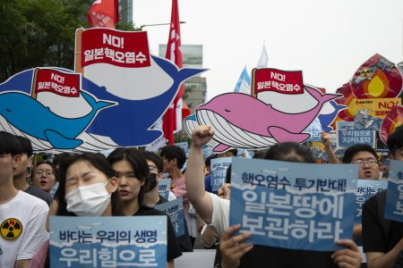 south koreans protested japan’s radioactive water disposal in soeul