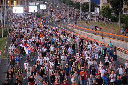 serbians took to streets against violence