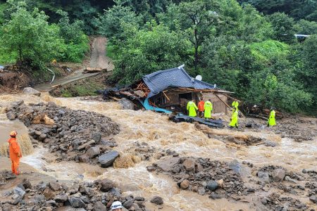 Floods and landslides causes 22 deaths in south korea
