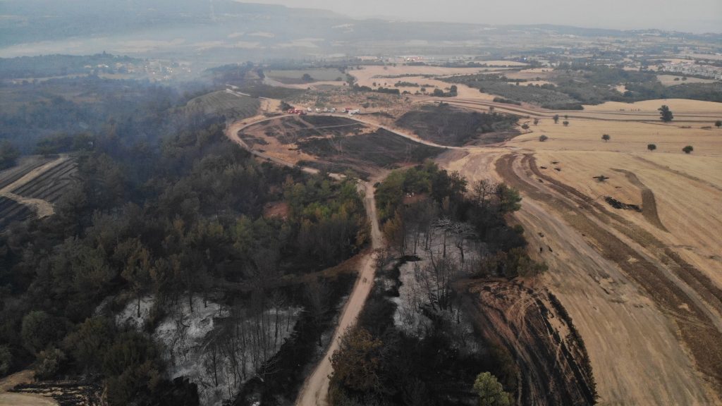 ÇANAKKALE'DE YANGININ BOYUTU GÜN AĞARINCA ORTAYA ÇIKTI
