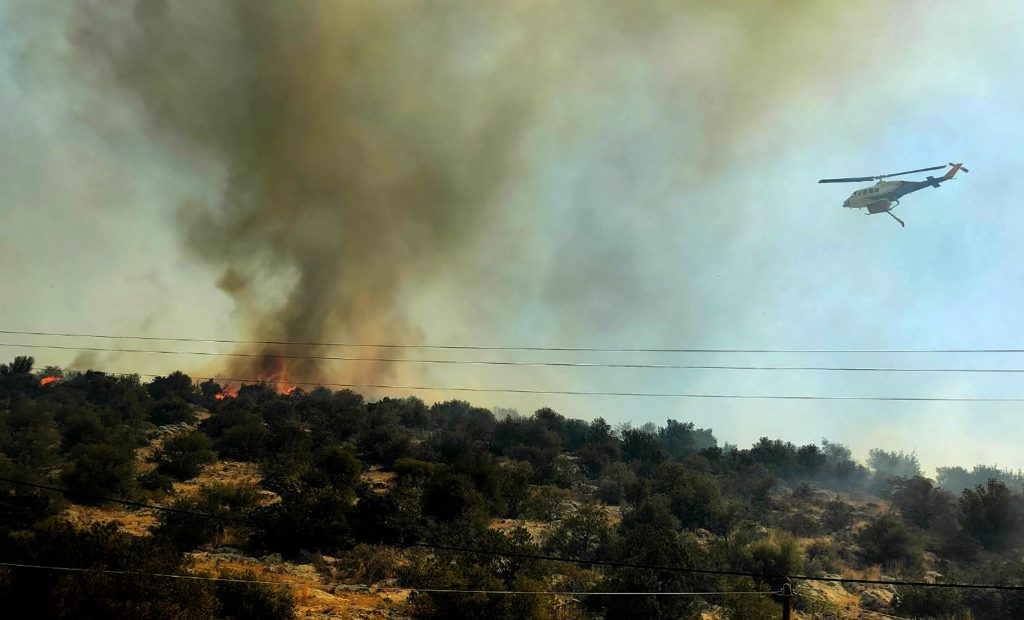 Wildfire in Prodromos, Boeotia region