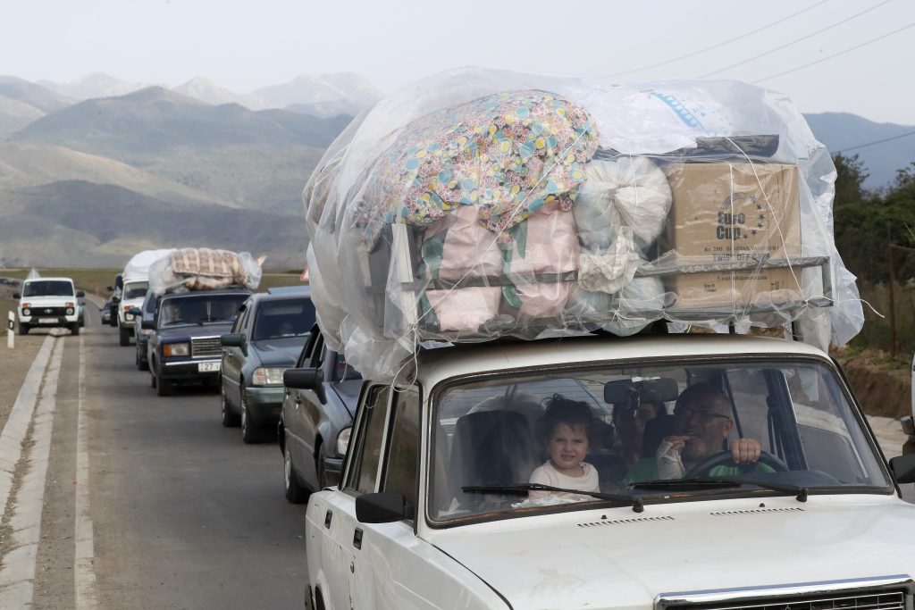 Thousands of ethnic Armenians flee breakaway region of Nagorno-Karabakh