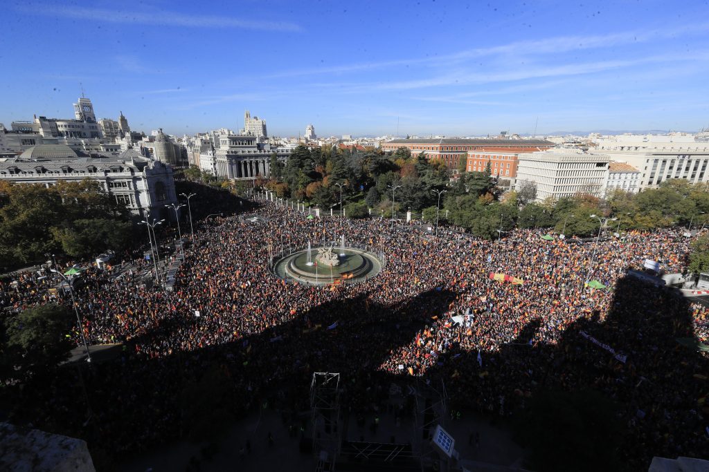 Rally in Madrid against amnesty of Catalan separatist leaders