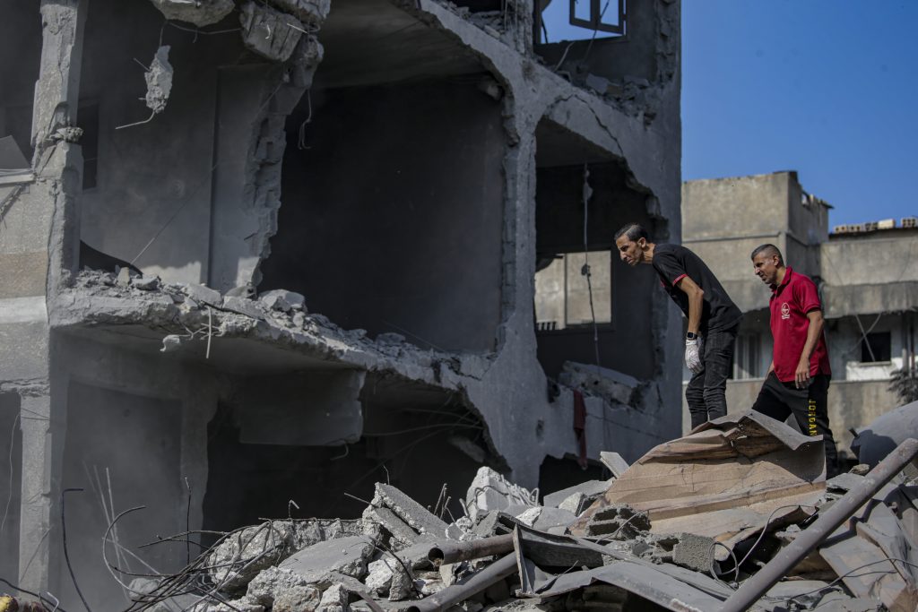Search operations following airstrikes on northern Gaza