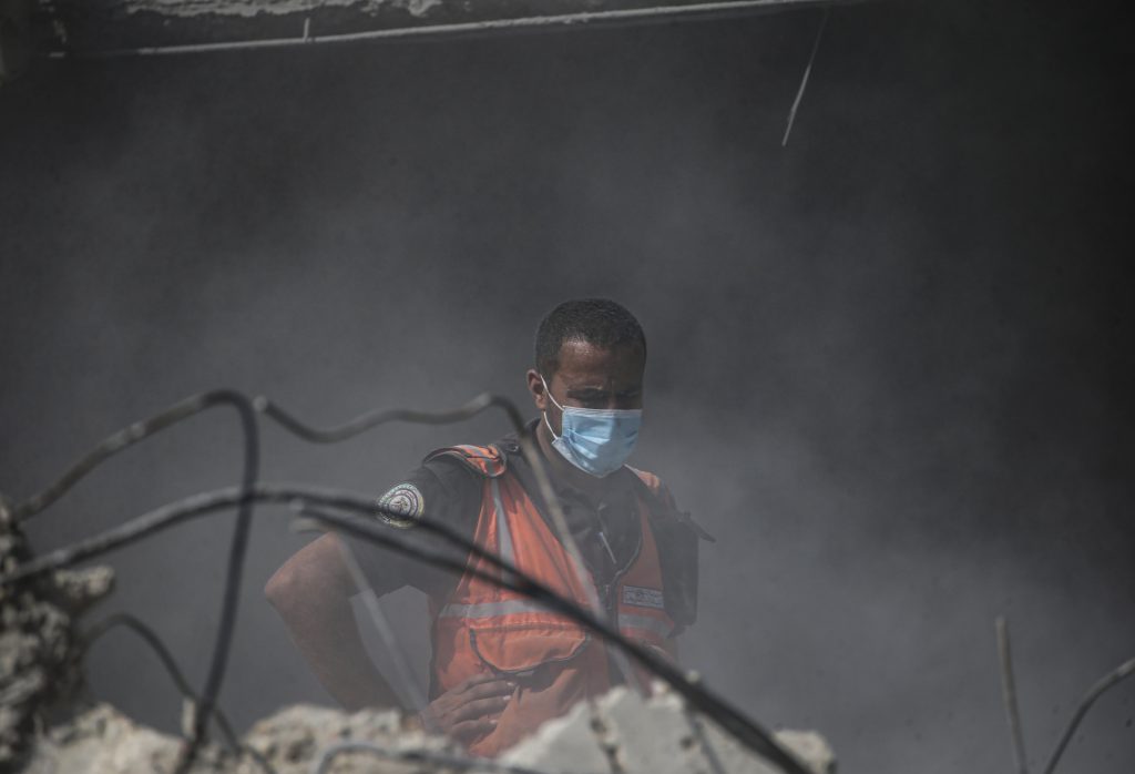 Search operations following airstrikes on northern Gaza