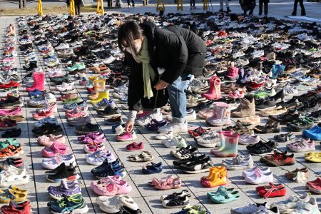 Korean Public Draws Attention to Massacre in Palestine with Shoes