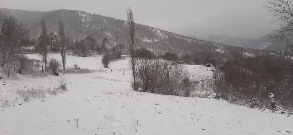 BORABOY GÖLÜ'NDE YAĞAN KARLA KARTPOSTALLIK MANZARALAR ORTAYA ÇIKTI