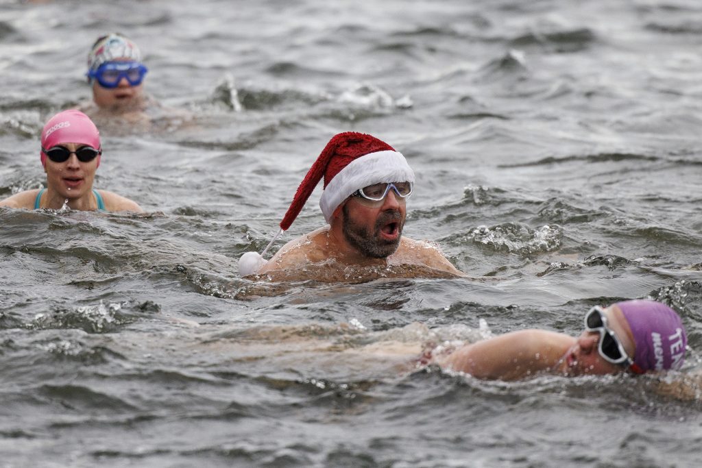 Christmas Day Swim at the Serpentine in Hyde Park, London