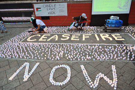 Pro-Palestinians Lit Candles During Vigil in Australia