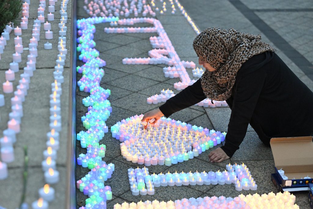 Candlelight vigil in Sydney for the Palestinian victims in the Israel-Gaza conflict
