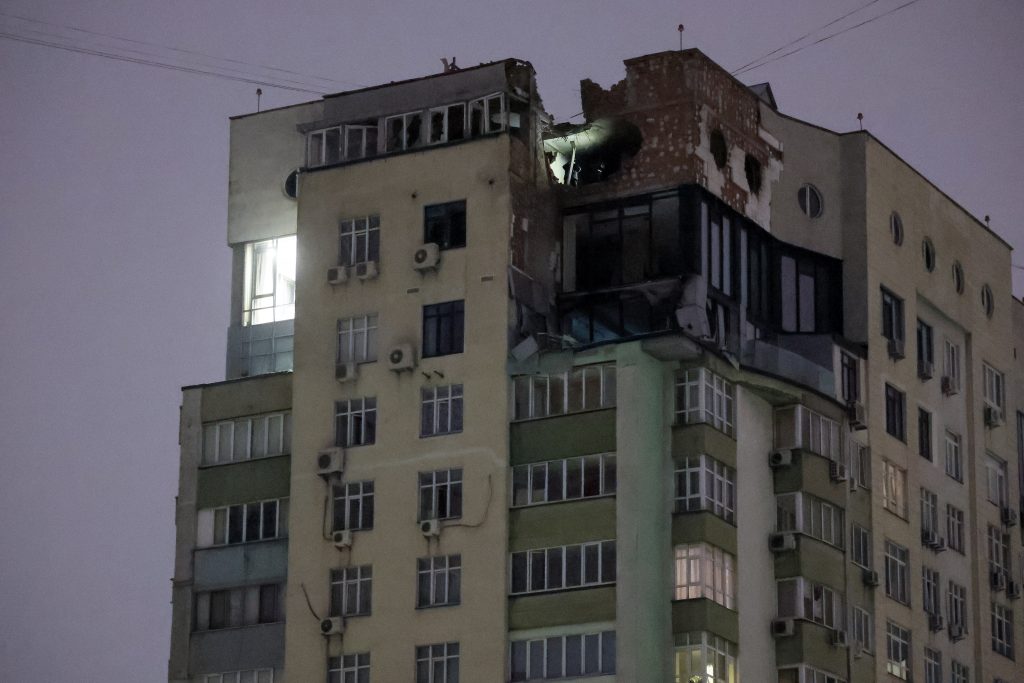 At least two injured in Russian drone attack on residential building in Kyiv