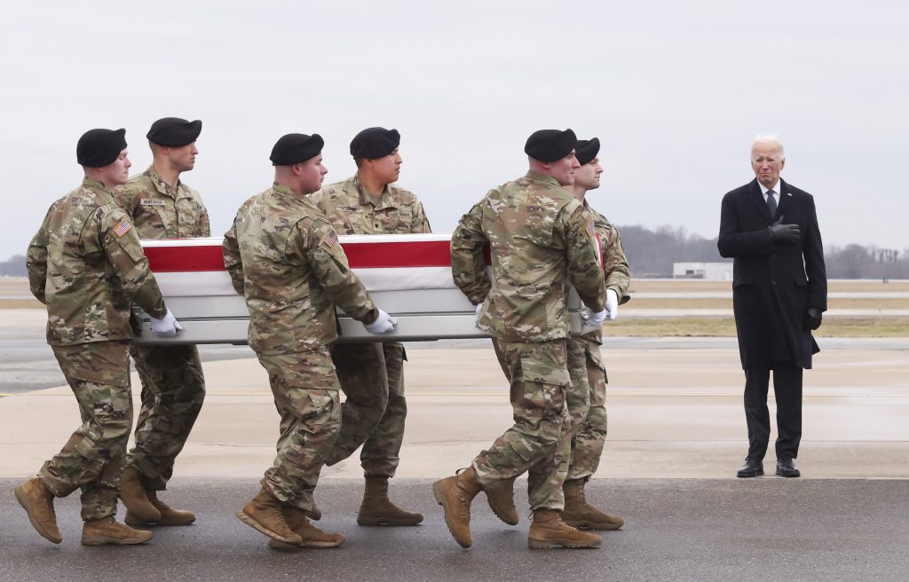 Dignified Transfer of fallen US service members at Dover Air Force Base in Dover, Delaware
