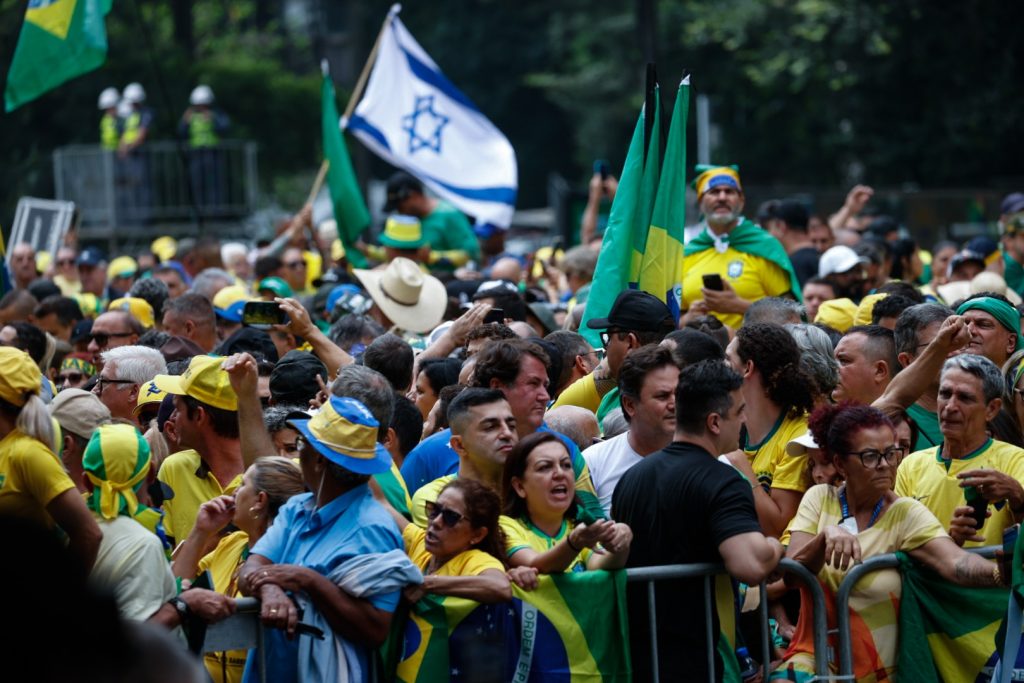 Supporters of Brazilian former President Bolsonaro rally in Sao Paulo