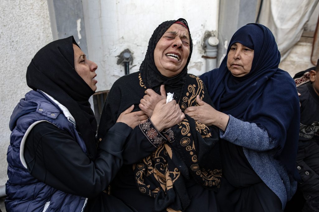 Palestinians mourn their dead following recent Israeli airstrikes in Rafah