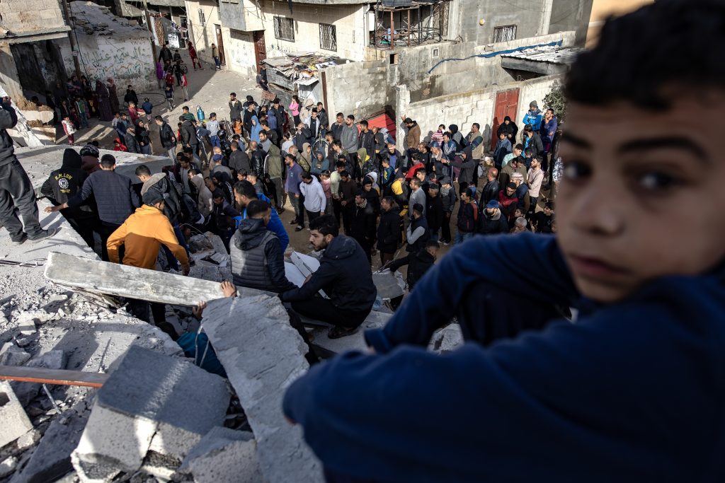 Palestinians mourn their dead following recent Israeli airstrikes in Rafah
