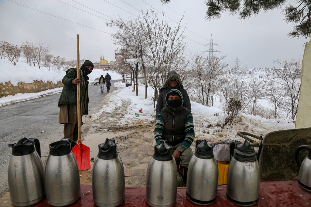 Snowfall in Kabul, Afghanistan