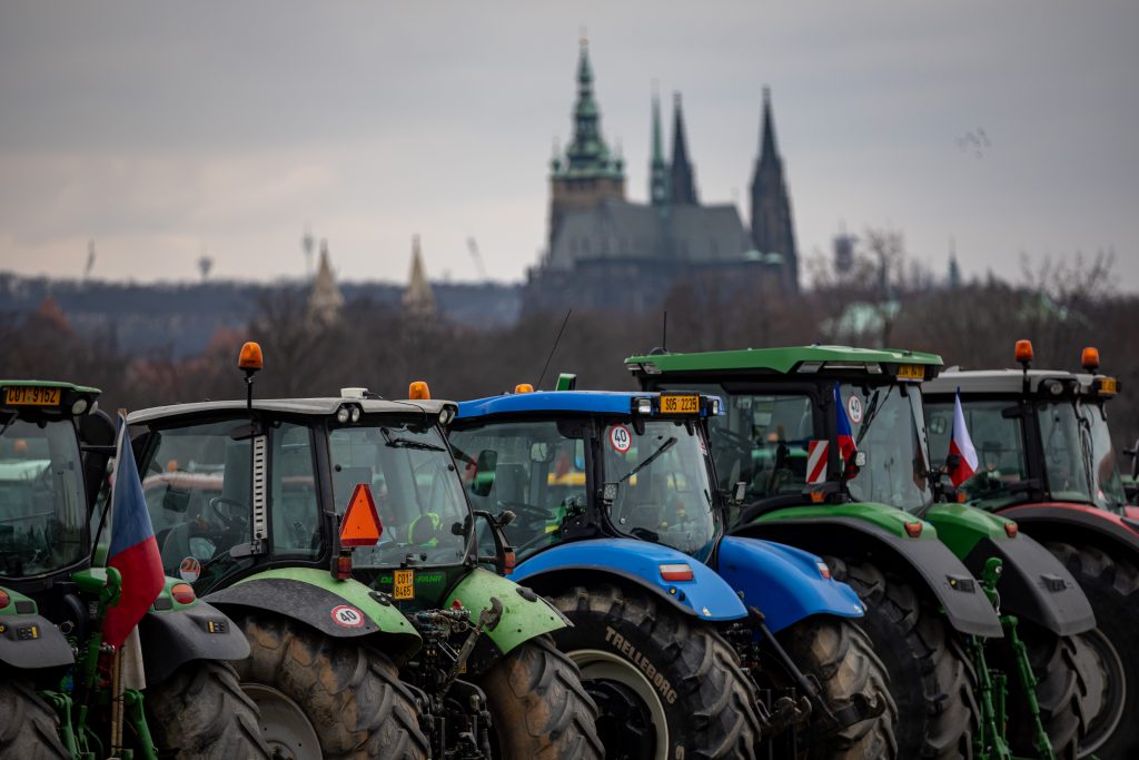 Czech farmers protest in Prague
