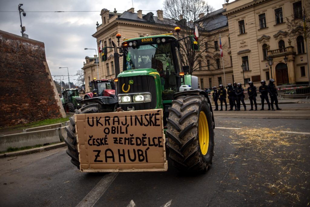 Czech farmers protest in Prague