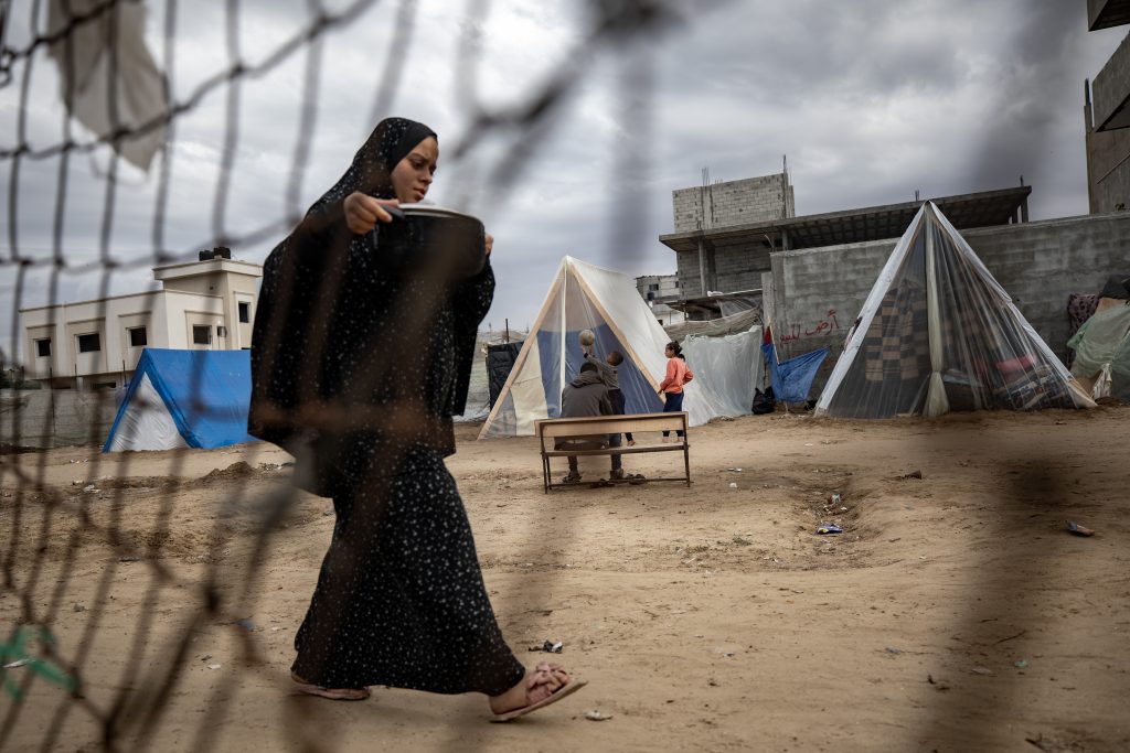 Internally displaced Palestinians in Rafah, southern Gaza