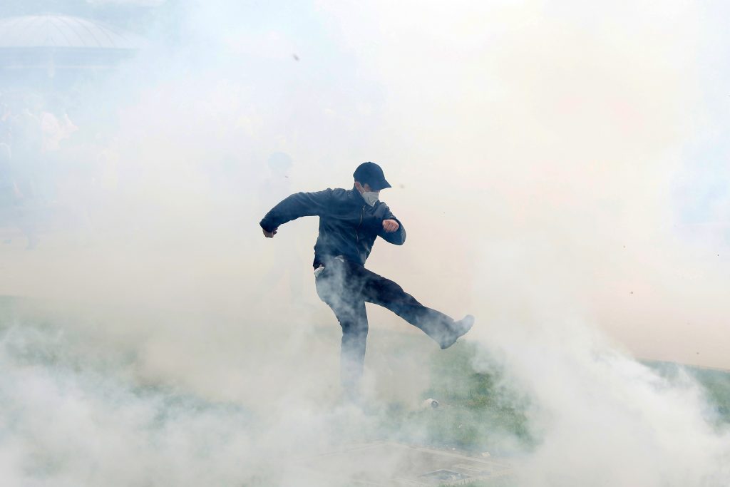 French unions rally on International Workers' Day