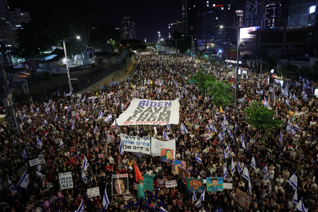 Protesters demand release of hostages in Tel Aviv