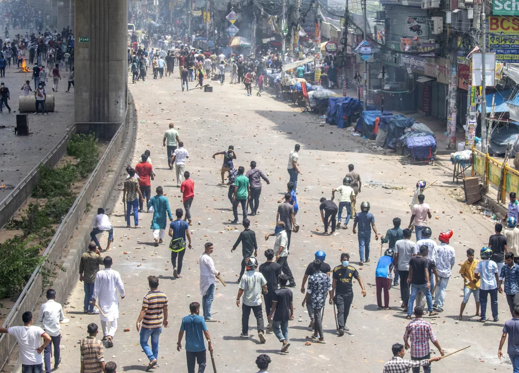 Bangladeshi Students protest demanding removal of quota system in government jobs