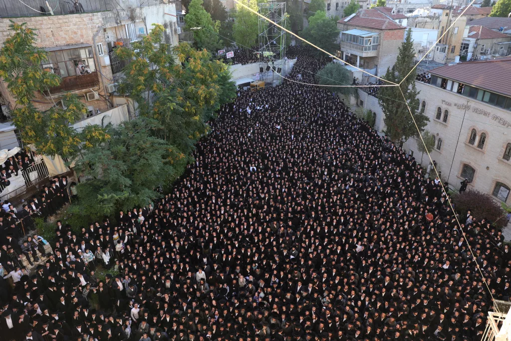 Rally against the recruitment of ultra-Orthodox Jews into the Israeli army