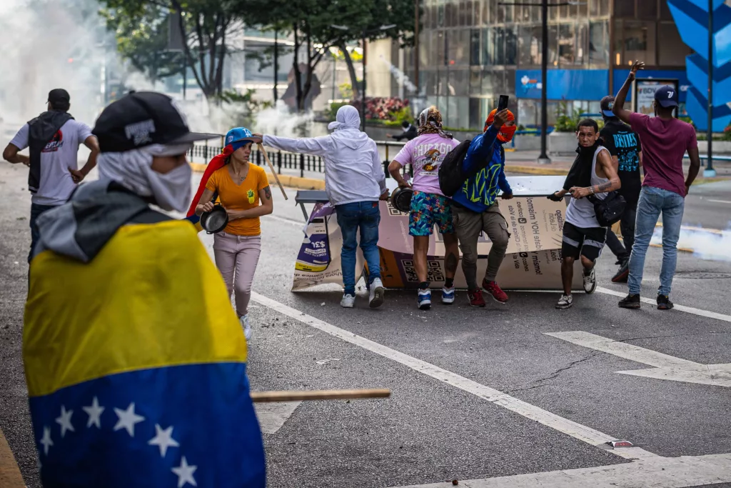 Demonstration after presidential elections in Caracas
