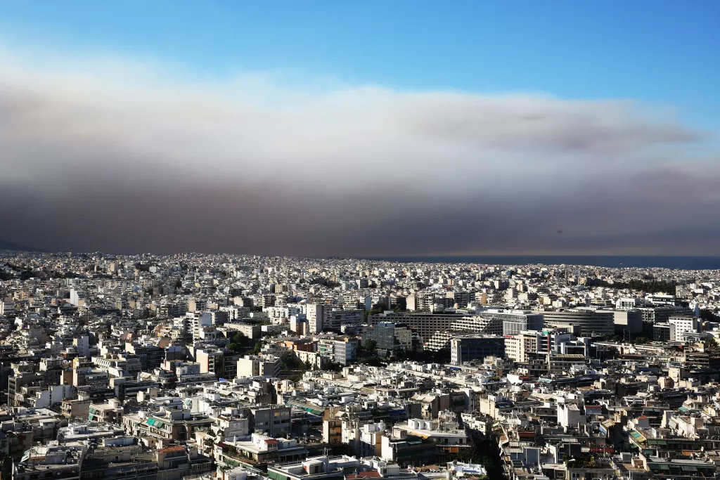 Wildfire in Greece's Attica region
