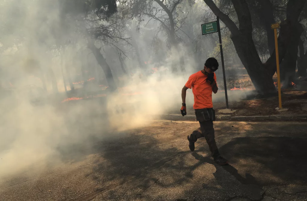 Wildfire spreads in Greece's Attica region