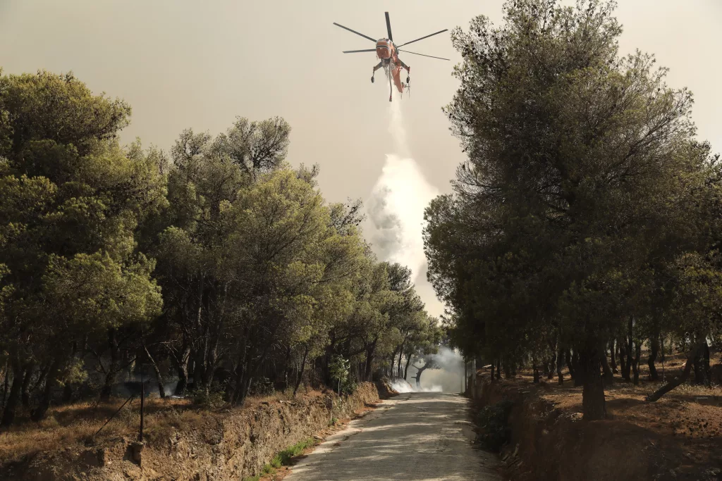 Wildfire spreads in Greece's Attica region