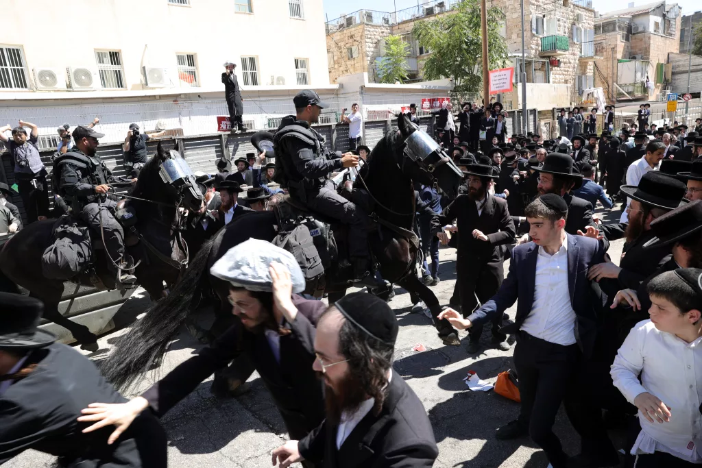 Rally in Jerusalem against the recruitment of ultra-Orthodox Jews into the Israeli army