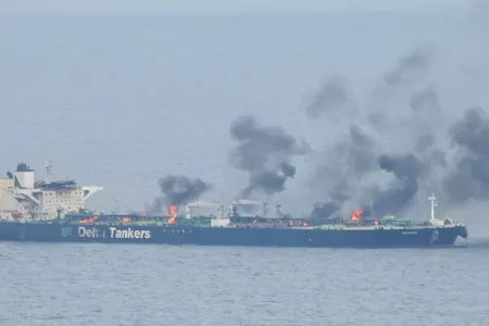 Fire on Greek-flagged Oil Tanker Continues