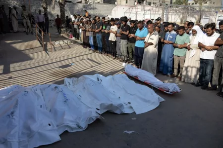 Palestinians Hold Funeral Ceremony in Khan Younis